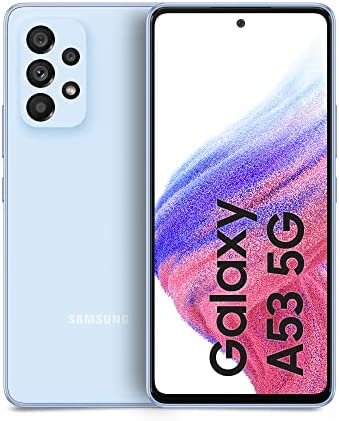 Samsung Galaxy A53 5G Smartphone Android, Display Super AMOLED 6.5"¹, 6 Go RAM et 128 Go de mémoire Interne Extensible², Batterie 5000 mAh, Bleu (Awesome Blue) [Version Italie] Fiche Technique et Prix au Maroc