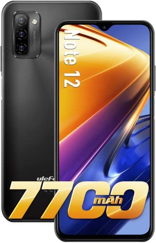 Ulefone Note 12 Telephone Portable Pas Cher, 7700mAh Batterie, Smartphone 128Go + 4Go Mobile Phone, Ecran 6,82Pouces, Android 11, 13MP AI Caméras, Smartphone Pas Cher 4G Dual Nano SIM + TF GSM Fiche Technique et Prix au Maroc