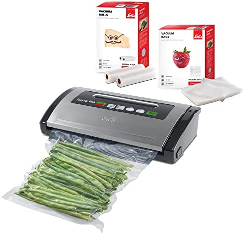 Solis Vac Plus 571 Machine de mise sous vide pour aliments secs et humides - Appareil sous vide avec tuyau sous vide et fonction marineuse - Avec 2 rouleaux de film et 50 sacs de mise sous vide Fiche Technique et Prix au Maroc