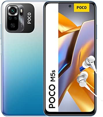 Xiaomi POCO M5s - Smartphone 4+128GB, écran 6.43" FHD+ AMOLED, MediaTek Helio G95, 64MP Quad Camera, 5000mAh, NFC, Bleu (EU Version + 2 Ans de Garantie) sans Chargeur Fiche Technique et Prix au Maroc