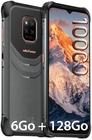 Ulefone Smartphone Incassable 10000 mAh, Power Armor 14 Pro, 6Go+128Go, Téléphone Étanche IP68/69K, Écran 6,52, Dual Sim Triple Caméra 20MP, Support Chargement sans Fil Telephone Portable Incassable Fiche Technique et Prix au Maroc
