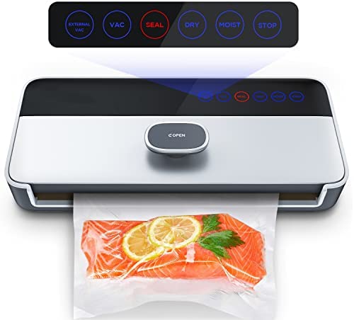Machine Sous Vide Alimentaire, Appareils de Mise Sous Vide 5 en 1 avec 1 Rouleau de Film Sous Vide pour Aliments Decs et Humides, 120W, -80kPa [Version Améliorée] Fiche Technique et Prix au Maroc