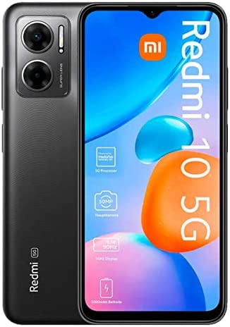 Xiaomi Redmi 10 5G Smartphone 4+64 Go, 6,5" FHD+ 90 Hz DotDisplay, MediaTek Helio G88, 50MP quadruple avec IA, 5000 mAh, Gris (Version ES/PT) Fiche Technique et Prix au Maroc
