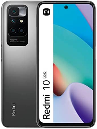 Xiaomi Redmi 10 Smartphone NFC Version 2022 Écran 6,5" 90 Hz FHD+ DotDisplay Quatre caméras IA 50 Mpx Batterie 5 000 mAh 4 Go + 128 Go Gris (Carbon Gray) Fiche Technique et Prix au Maroc