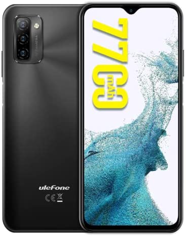Ulefone 7700mAh Smartphone 4G, Note 12P 6,82" HD+ 4Go+64Go Telephone Portable Android 11 Double Nano SIM 13MP+8MP OTG, Volte/GPS SD-128Go (Noir) Fiche Technique et Prix au Maroc