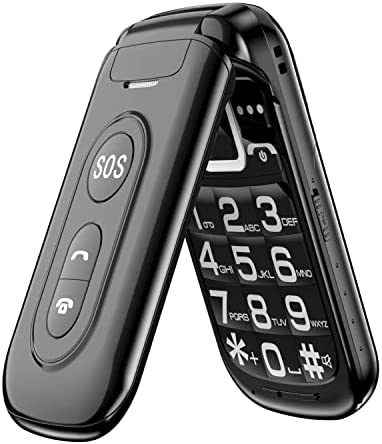 Guwet Téléphone Portable Senior Débloqué avec Grandes Touches, Écran de 2,4 Pouces, Bouton SOS, Radio FM, Haut-Parleur de Boîte, Batterie 1400mAh, GMS, 32GB, Haut-Parleur de Boîte, Torche, Noir Fiche Technique et Prix au Maroc
