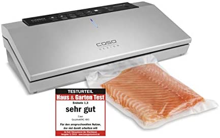 CASO GourmetVAC 480 – Machine à emballer sous vide pour prolonger la durée de vie de vos aliments, double soudure à souder, pompe à piston (20L/min), puissance de vide réglable, 10 sacs professionnels Fiche Technique et Prix au Maroc