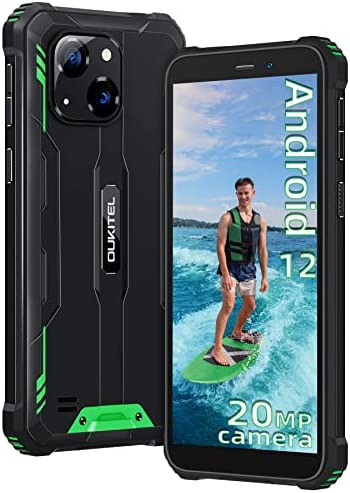 OUKITEL WP20 Téléphone Incassable Android 12 Téléphone Portable Incassable(Écran 5.93'HD+, 6300mAh, Caméra 20MP, 4GO+32GO/SD-1TO) Smartphone Débloqué, Dual SIM 4G+5G Wi-FI/Face ID/GPS/ 2 Ans, Vert Fiche Technique et Prix au Maroc