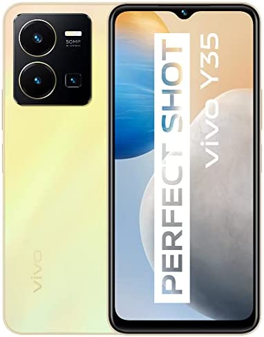 VIVO Y35 Smartphone, 8GB+256GB, Snapdragon 680, 6,58 Zoll FHD+ 90 Hz Bildschirm, Android-Smartphone Ohne SIM, 50MP+2MP+2MP Hauptkamera, 5.000 mAh Akku, FastCharge, Smartphone mit Dual-SIM Dawn Gold Fiche Technique et Prix au Maroc