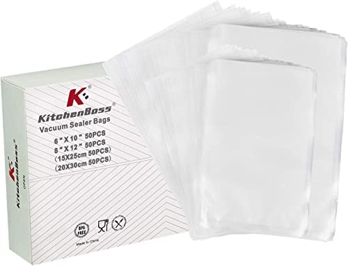 KitchenBoss Sac Sous Vide alimentaire: Sachet Sous Vide Alimentaire 50 Sacs 15 x 25 cm & 50 Sacs 20 x 30 cm,Poche Sous Vide Fiche Technique et Prix au Maroc