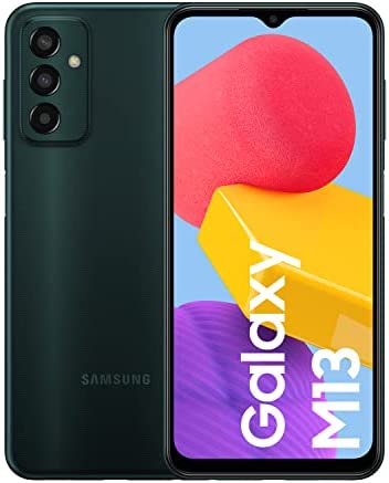 Samsung Galaxy M13 Téléphone portable débloqué, Android, Smartphone avec 4 Go de RAM, 64 Go de Stockage, vert [version espagnole] Fiche Technique et Prix au Maroc