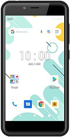 Konrow - Soft 5 Max - Smartphone 4G Double SIM - Écran 5'', Mémoire 16 Go Extensible à 64 Go, Bluetooth 4.0, WiFi, GPS, Batterie 2500 Mah, 2 Caméras de 8 & 5 Mpx - Android 12 (Édition Go) - Noir Fiche Technique et Prix au Maroc