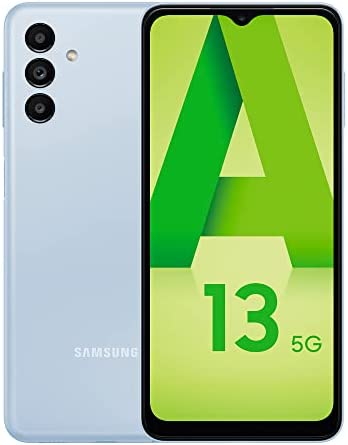Samsung Galaxy A13 5G, Téléphone Portable Carte SIM Non Incluse, Écran 6,6" Infinity-V, Smartphone, 4 Go RAM, Stockage 64 Go, Batterie de 5 000 mAh, Téléphone 5G Bleu, Android 12 [Version FR] Fiche Technique et Prix au Maroc