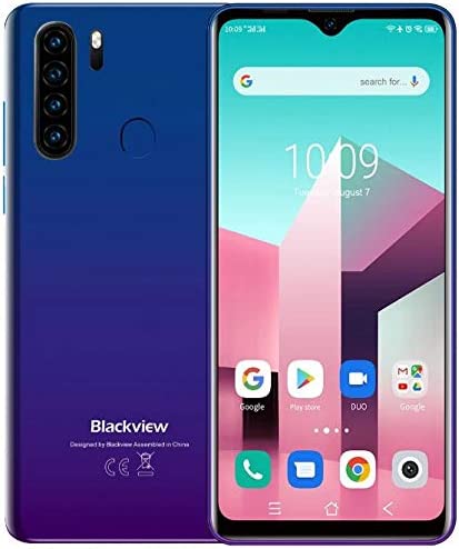Blackview 4G Téléphone Portable Débloqué【2021】 A80 Plus, HD + 6,49 Pouces, Helio P22 4 Go + 64 Go, Quatre Caméras Arrière, Batterie 4680mAh, Smartphone Android 10 Dual SIM, Type C, NFC GPS Bleu Fiche Technique et Prix au Maroc