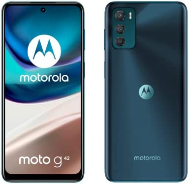 Motorola Moto G42 - Smartphone, triple caméra 50 Mpx, écran OLED FHD+, batterie 5000 mAh, 4/128 Go extensible, double SIM, Android 12, coque incluse, vert (Atlantic Green) Fiche Technique et Prix au Maroc