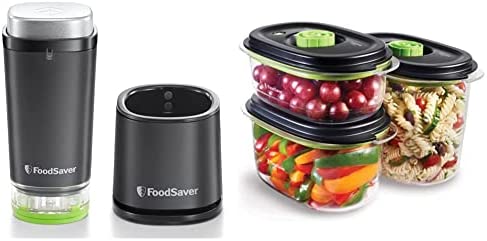 Food Saver VS1199X Appareil de mise sous vide portatif et sans fil | avec station de chargement & Boîtes alimentaires FoodSaver de conservation et marinade | 700 ml, 1.18 L & 1.8 L | 3 unités Fiche Technique et Prix au Maroc