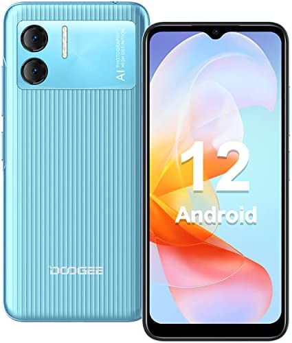 DOOGEE X98 Téléphone Portable, Android 12, Écran 6.52" HD+, 8 Go+16 Go(SD 1To) 4200mAh Batterie, 8MP+5MP Caméra Smartphone 4G Pas Cher, Helio A22, Face ID/Double SIM/OTG/WiFi/GPS/Garantie 2 Ans-Bleu Fiche Technique et Prix au Maroc
