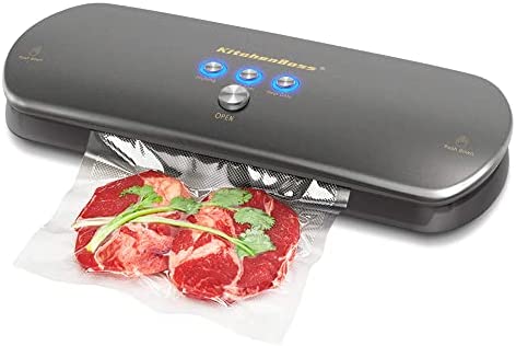 KitchenBoss Machine Sous Vide Alimentaire,Appareil de Mise sous Vide,Système Automatique de Sous Vide,pour Conservation des Aliments,Inclus 5 Pcs Sac Sous Vide Alimentaire (Gris Graphite) Fiche Technique et Prix au Maroc