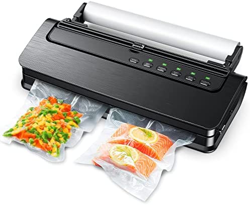 Machine Sous Vide Alimentaire 5 en1, Machine à Emballer Sous Vide pour Aliments Secs et Humides avec Cutter Intégré, Rouleau de Stockage et Sacs Sous Vide, 85W Fiche Technique et Prix au Maroc