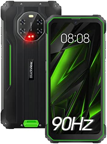 Téléphone Incassable 4G, Blackview BV8800 Vision Nocturne Infrarouge, 8380mAh/33W, Écran 6.58"FHD+90Hz, 8Go+128Go/Helio G96,50MP+16MP, Smartphone incassable, Dual SIM/NFC/Face ID/OTG/2Ans de Garantie Fiche Technique et Prix au Maroc