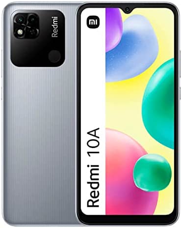 Xiaomi Redmi 10A Smartphone, écran Dot Drop de 6,53", batterie 5000 mAh, appareil photo 13 MP, 4+128 Go, chrome argenté Fiche Technique et Prix au Maroc