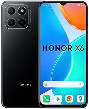 HONOR X6 Téléphone Portable, Smartphone Batterie 5000 mAh, Triple Caméra 50 MP, Double SIM 6,5 Pouces, 4 + 64 Go, Stockage Extensible 1 to, Android 12 Applis Google intégrées, Noir Fiche Technique et Prix au Maroc