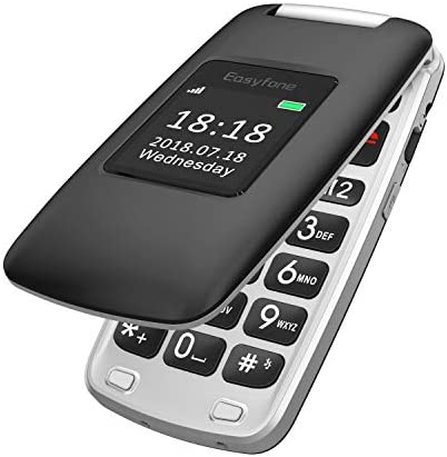 Easyfone Prime-A1 GSM 3G Téléphone Clapet Portable Débloqué avec Grandes Touches (Ecran: 2,4 Pouces - Compatibilité appareils auditifs - 2.0 MP - MMS) (Noir) Fiche Technique et Prix au Maroc