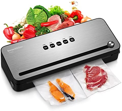 Bonsenkitchen Machine Sous Vide pour Aliments Secs et Humides - Appareil Sous Vide avec Couteau de Coupe, Sacs Sous Vide Inclus, Soudeuse Sous Vide Noir (VS3802B) Fiche Technique et Prix au Maroc
