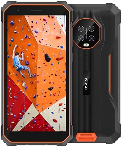 OSCAL Smartphone Incassable : Telephone Portable Incassable S60 Smartphone Antichoc Étanche 4G Android 11 Écran 5.7" HD+, 3Go+16Go-SD 128Go, 4980mAh, Quatre Caméras Fiche Technique et Prix au Maroc