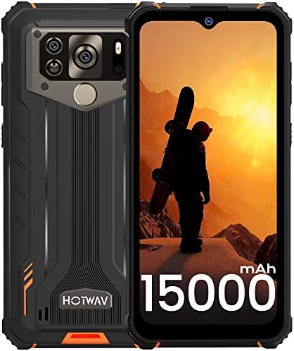HOTWAV W10 Telephone Portable Incassable 15000mAh, Android 12 Écran 6.53 HD+,4Go+32Go/1TO 4G Double SIM Smartphone Incassable Étanche IP68IP69K 13MP Face ID/OTG/GPS/BT 5.0/2Ans de Garantie (Orange) Fiche Technique et Prix au Maroc
