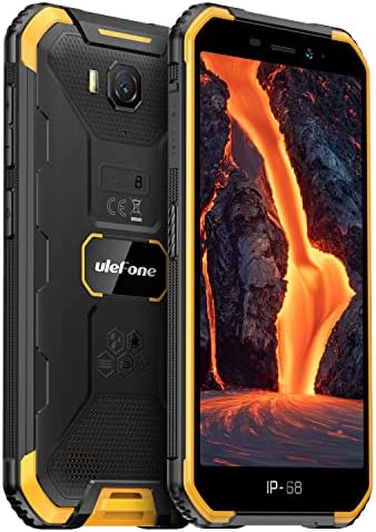 Ulefone Android 12 4G Smartphone Incassable Armor X6 Pro, 4Go+32Go, 5,0" IP68 Robuste Téléphone Débloqué, Double SIM, Double Caméra 13MP, Batterie 4000mAh, Déverrouillage du Visage, GPS NFC FM Orange Fiche Technique et Prix au Maroc