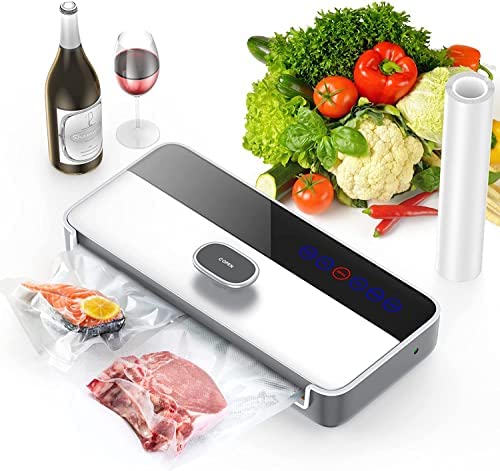 Machine Sous Vide Alimentaire 120W, Appareils de Mise Sous Vide 5 en 1 avec 1 Rouleau de Film Sous Vide pour Aliments, Viandes, Légumes, Fruits, -80kPa Fiche Technique et Prix au Maroc