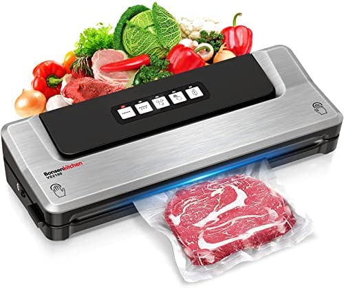 Machine Sous Vide Alimentaire 5 en 1 Bonsenkitchen - Appareil de Mise Sous Vide pour La Cuisson Sous Vide et La Conservation des Aliments Frais, avec Modes Sec et Humide, Y Compris Les Sacs Sous Vide Fiche Technique et Prix au Maroc
