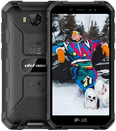 Ulefone X6 (2022) Smartphone Pas Cher Incassable, Android 9.0 Quad-Core, Écran 5.0 HD+, 16Go + 2Go, 128 Go Extensible 4000mAh, Double SIM Nano Face ID Telephone Portable Debloqué Mode Gant(Noir) Fiche Technique et Prix au Maroc