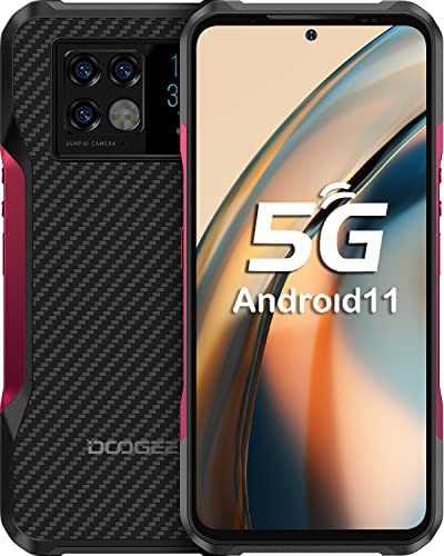DOOGEE V20 (2022) Smartphone incassable 5G, 6,43" AMOLED, Dimensity 700 8GB+256GB, Android 11, Caméra 64MP et Caméra de Vision Nocturne IR 20MP, 6000mAh, Affichage arrière Antichoc/Étanche-Rouge Fiche Technique et Prix au Maroc