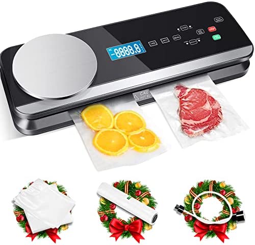 Machine Sous Vide Alimentaire Raycial 80Kpa Automatique Appareil de Mise Sous Vide avec balance de cuisine & écran LCD, Machine de Scellage à Cuisine Sous Vide pour la conservation des aliments Fiche Technique et Prix au Maroc