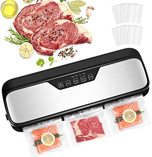Appareils de Mise Sous Vide, 110 W, 32 cm Joints Allongés, Machine Sous Vide Alimentaire pour Aliments Secs et Humides, avec 6 Types d'accessoiresu Fiche Technique et Prix au Maroc