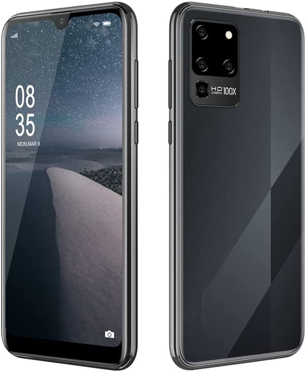 4G Téléphone Portable Débloqué, 6,3Pouces Waterdrop Android 9.0 Smartphone Pas Cher, 32Go RAM +3Go ROM/Extensible, Dual SIM, Face ID,4600mAh Téléphone Portable Pas Cher sans Forfait (2022)-Noir Fiche Technique et Prix au Maroc