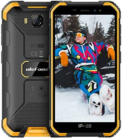 Ulefone X6 (2022) Smartphone Pas Cher Incassable, Android 9.0 Quad-Core, Écran 5.0 HD+, 16Go + 2Go, 128 Go Extensible 4000mAh, Double SIM Nano Face ID Telephone Portable Debloqué Mode Gant(Jaune) Fiche Technique et Prix au Maroc