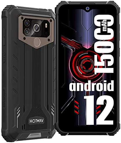 HOTWAV W10 Pro Téléphone Portable Incassable, 15000mAh 6.53''HD+ Android 12 Smartphone, 6Go+64Go/SD 512Go Octa-Core Caméra 20MP+5MP Dual SIM 4G Telephone Antichoc Débloqué - IP69K/Face ID/OTG/GPS/NFC Fiche Technique et Prix au Maroc