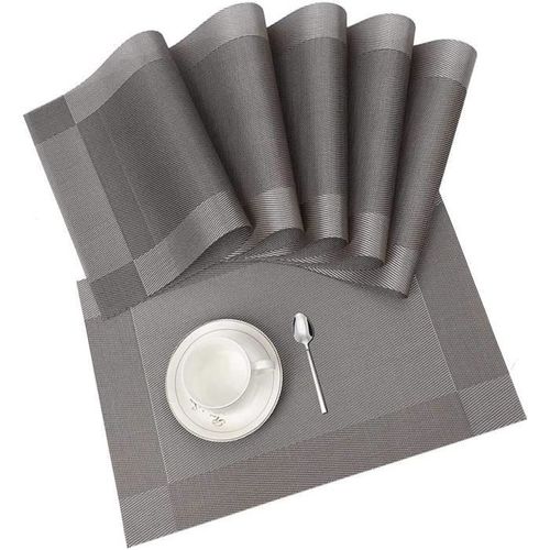 6 Pcs Sets de Table Anti-Glissant en PVC Napperon Lavables
 Fiche Technique et Prix au Maroc