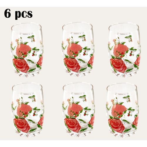 6 Tasse à soda créative peinte à la main, verre à vin sans tige, verre à thé, à fruits, à bière, cadeau de fête,
 Fiche Technique et Prix au Maroc