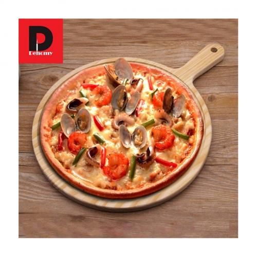 Assiette planches à pizza ronde en bambou réutilisable avec manche 26cm
 Fiche Technique et Prix au Maroc