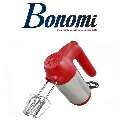 Bonomi Batteur à 5 niveaux de vitesse, set de 2 fouets, set de 2 crochets pétrin Rouge
 Fiche Technique et Prix au Maroc