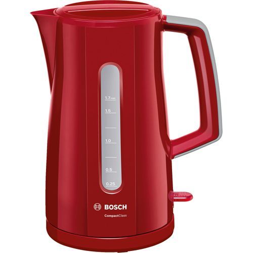 Bosch Bouilloire électrique CompactClass Rouge 1,7L 2400W Sans fil
 Fiche Technique et Prix au Maroc