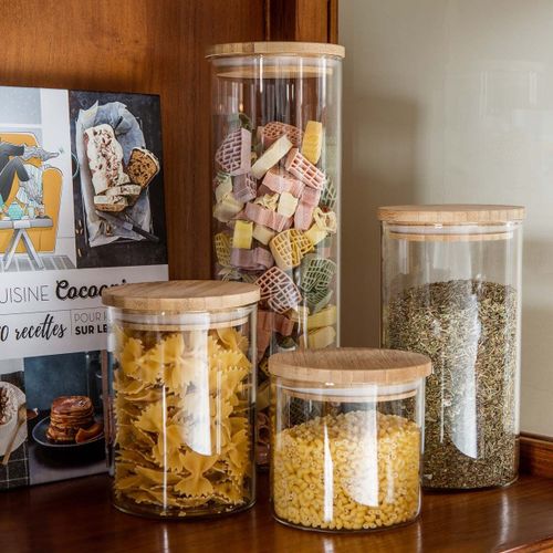 Bouteilles de stockage avec bouchon en Bois Bambou
 Fiche Technique et Prix au Maroc