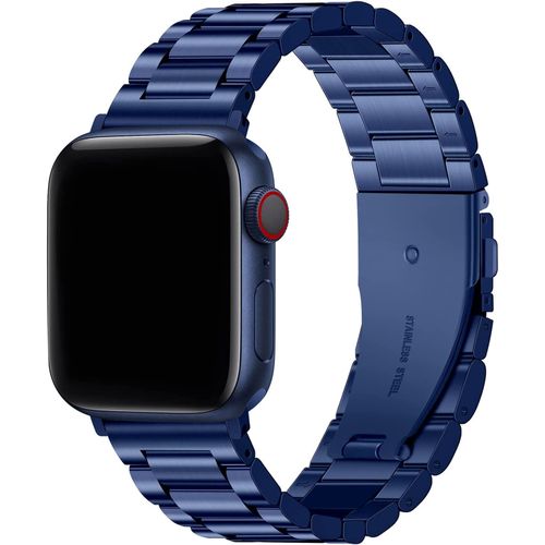 Bracelet pour apple watch,iWatch,Bleu,Acier inoxydable,Remplacement de LUXE - 42,44,45mm
 Fiche Technique et Prix au Maroc