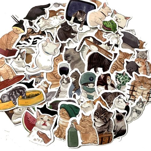 Cute Cats Animal Graffiti Stickers Cartoon Decals Kids Toy DIY Diary Suitcase Scrapbook Phone Laptop Bike Sticker
 Fiche Technique et Prix au Maroc