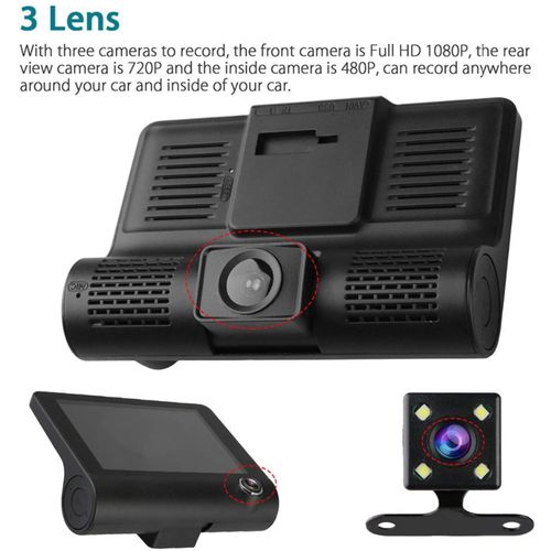 Dashcam 3 LENS CAR DVR Full HD 1080P Noir
 Fiche Technique et Prix au Maroc