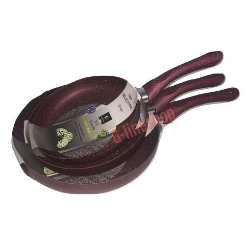 Delmonti Pack 3 Poêle En Granit anti adhésive  20cm,22cm et 26cm rouge
 Fiche Technique et Prix au Maroc